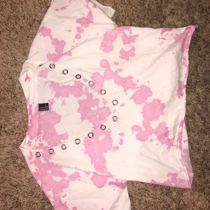 NEVER WORN pink acid wash Forever21 crop top